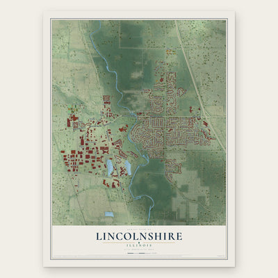 Lincolnshire, Illinois map print, the full design