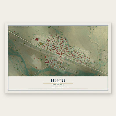 Hugo, Colorado map print, the full design