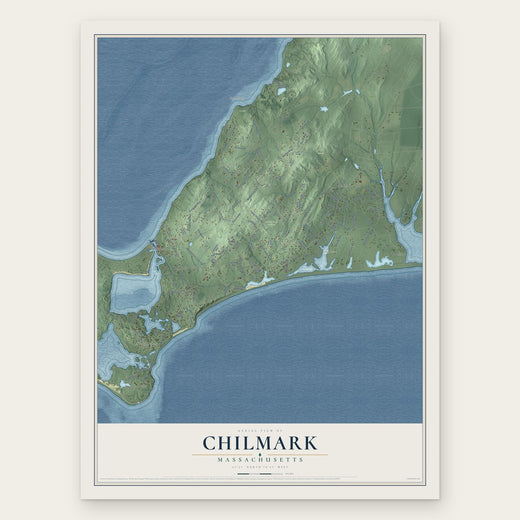 Chilmark, Massachusetts map print, the full design