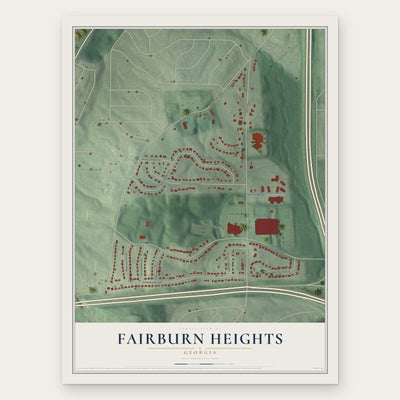 Fairburn Heights, Georgia map print, the full design