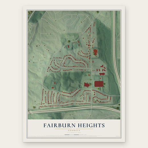 Fairburn Heights, Georgia map print, the full design