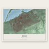 Erie, Pennsylvania map print, the full design