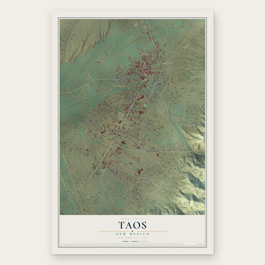 Taos, New Mexico map print, the full design