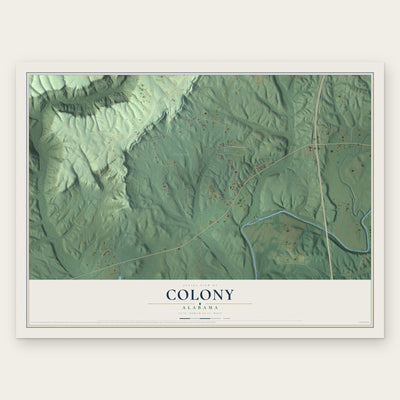 Colony, Alabama map print, the full design
