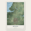 Benton, Illinois map print, the full design