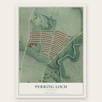 Perring Loch, Maryland map print, the full design