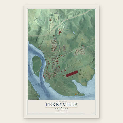 Perryville, Maryland map print, the full design