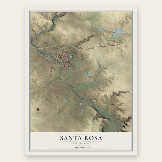 Santa Rosa, New Mexico map print, the full design