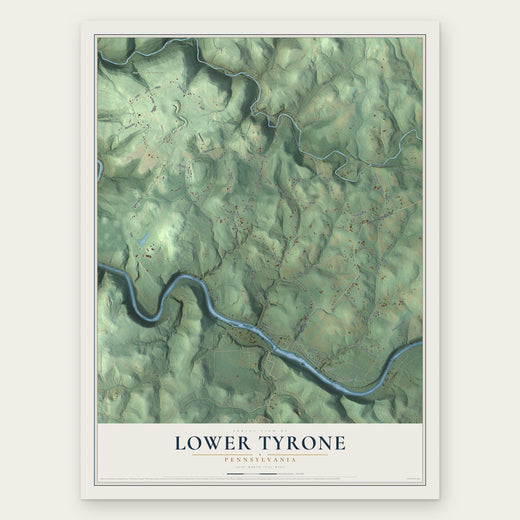 Lower Tyrone, Pennsylvania map print, the full design