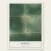 Barney, North Dakota map print, the full design