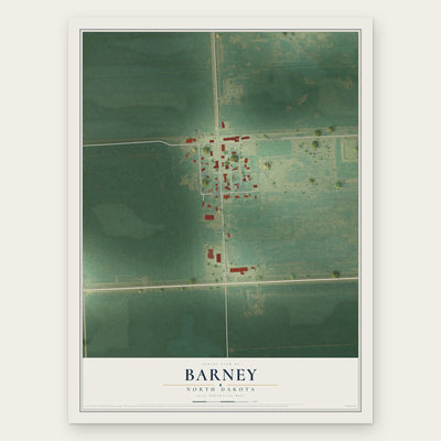 Barney, North Dakota map print, the full design