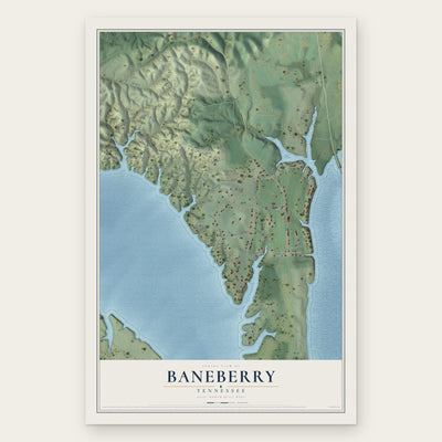 Baneberry, Tennessee map print, the full design