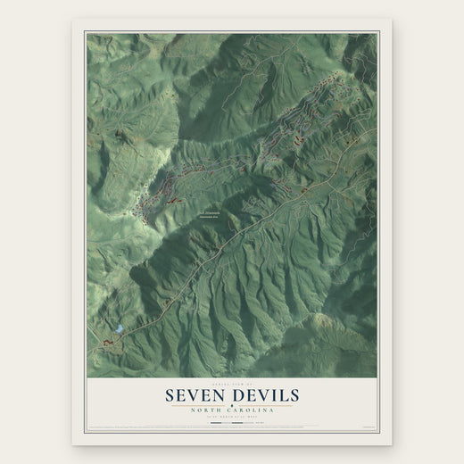 Seven Devils, North Carolina map print, the full design