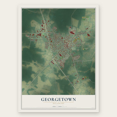 Georgetown, Delaware map print, the full design