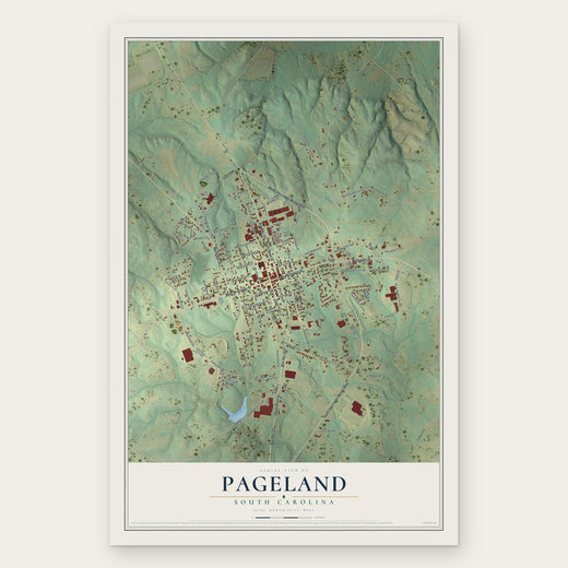 Pageland, South Carolina map print, the full design