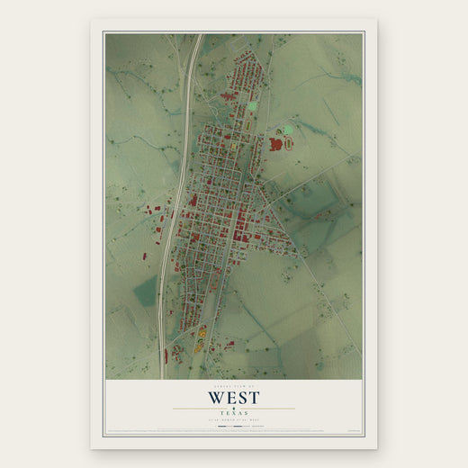 West, Texas map print, the full design