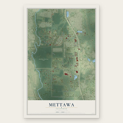 Mettawa, Illinois map print, the full design