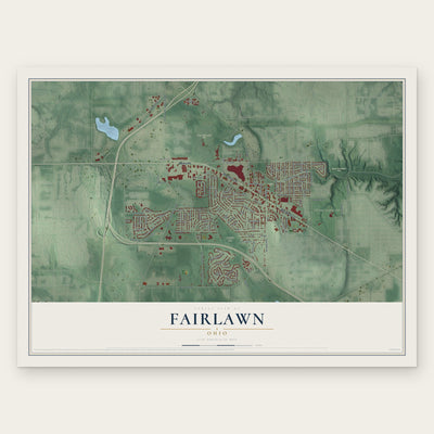 Fairlawn, Ohio map print, the full design