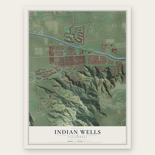 Indian Wells, California map print, the full design