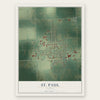 St. Paul, Kansas map print, the full design