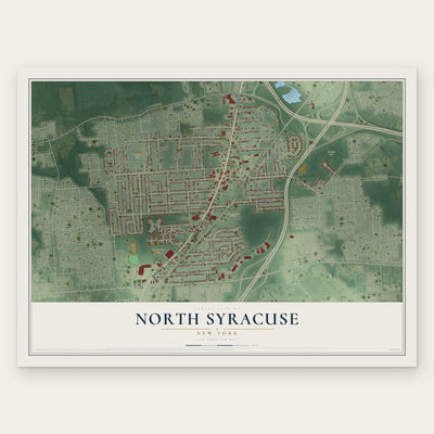 North Syracuse, New York map print, the full design