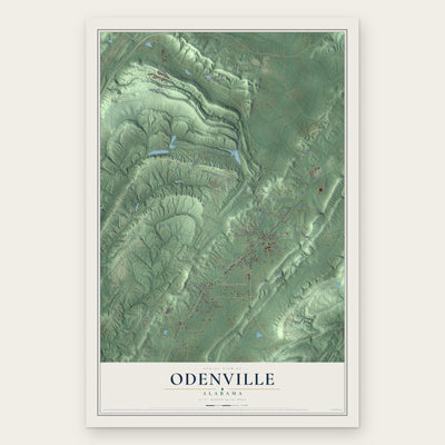 Odenville, Alabama map print, the full design