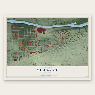 Millwood, Washington map print, the full design