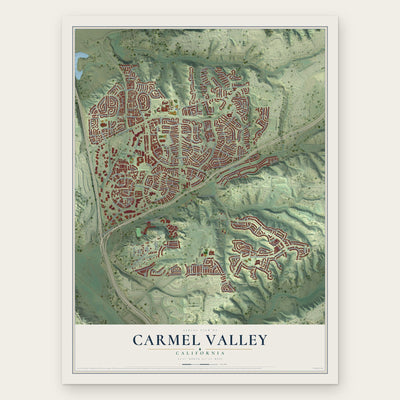 Carmel Valley, California map print, the full design