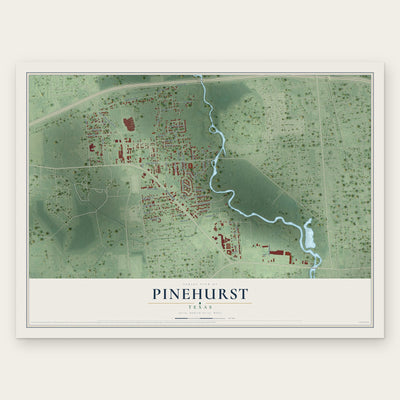 Pinehurst, Texas map print, the full design