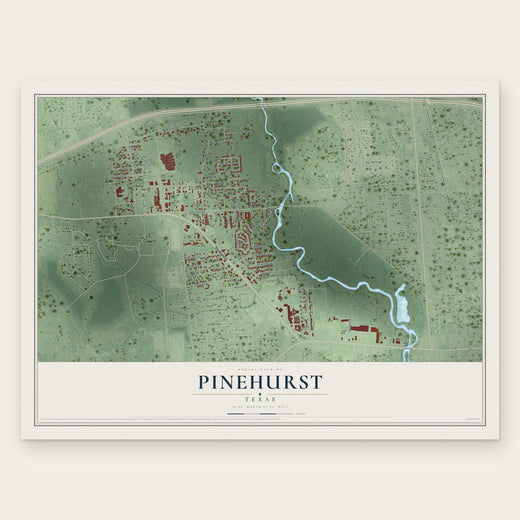 Pinehurst, Texas map print, the full design