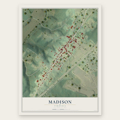 Madison, Virginia map print, the full design