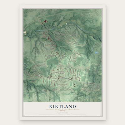 Kirtland, Ohio map print, the full design