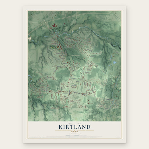 Kirtland, Ohio map print, the full design