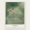 Acequia, Idaho map print, the full design