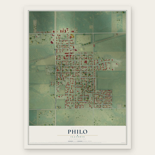 Philo, Illinois map print, the full design