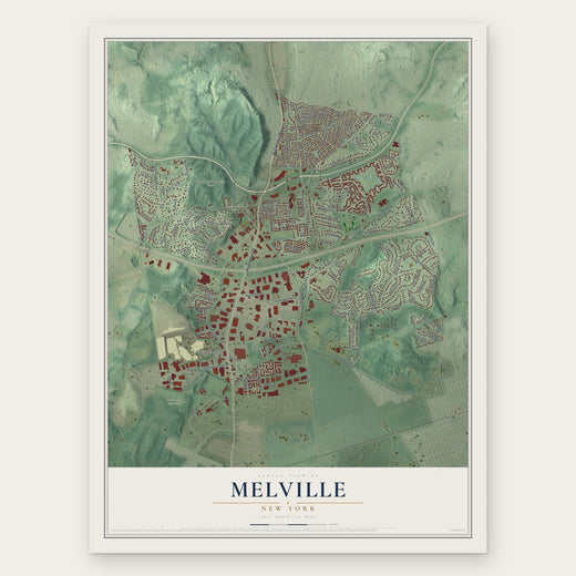 Melville, New York map print, the full design