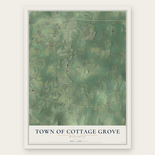 Town of Cottage Grove, Wisconsin map print, the full design