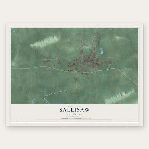 Sallisaw, Oklahoma map print, the full design