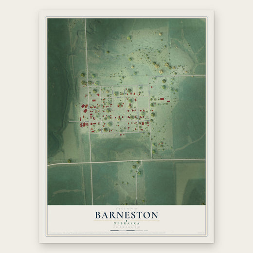Barneston, Nebraska map print, the full design
