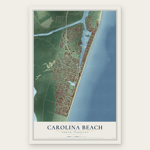 Carolina Beach, North Carolina map print, the full design
