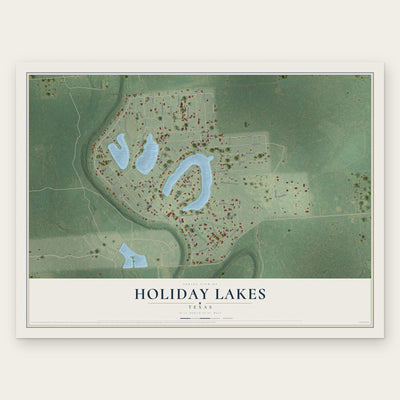 Holiday Lakes, Texas map print, the full design