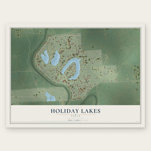 Holiday Lakes, Texas map print, the full design
