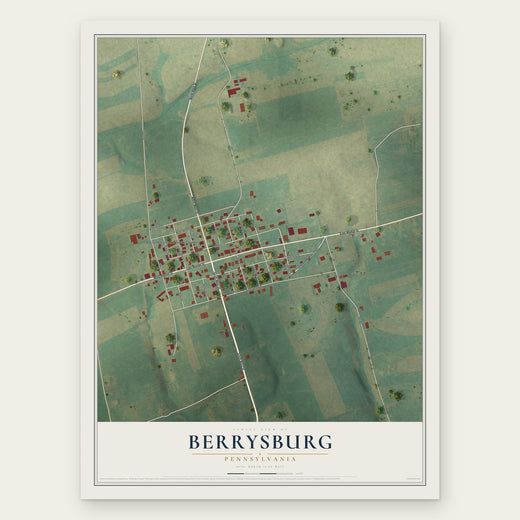 Berrysburg, Pennsylvania map print, the full design