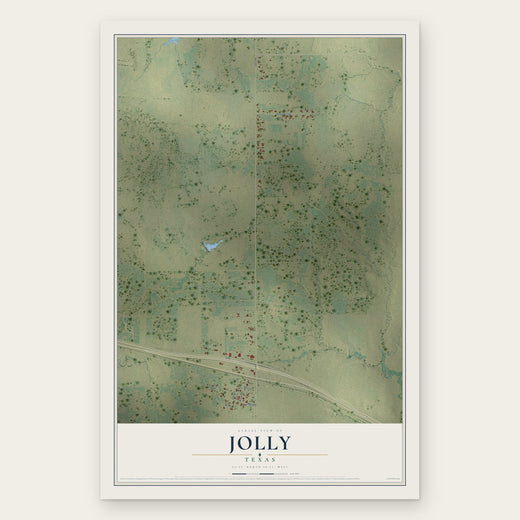 Jolly, Texas map print, the full design