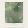 Butler, Georgia map print, the full design