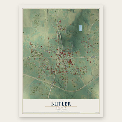Butler, Georgia map print, the full design