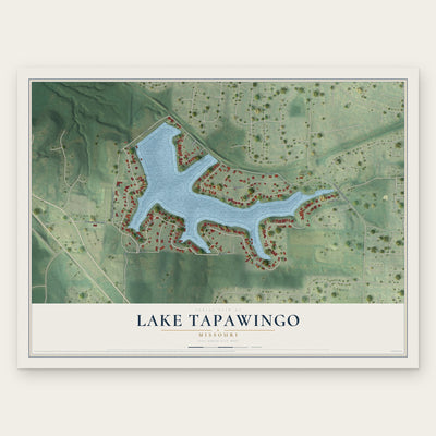 Lake Tapawingo, Missouri map print, the full design