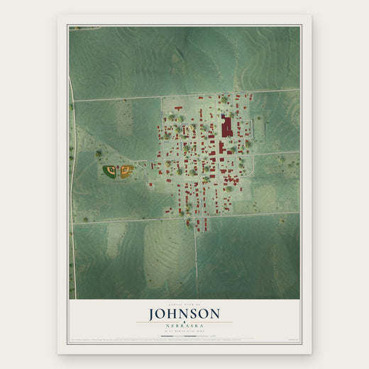 Johnson, Nebraska map print, the full design