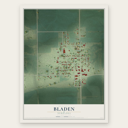 Bladen, Nebraska map print, the full design
