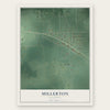 Millerton, Oklahoma map print, the full design